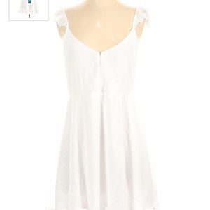 Show Me Your Mumu Low Back Ruffle Strap White Dress/Coverup